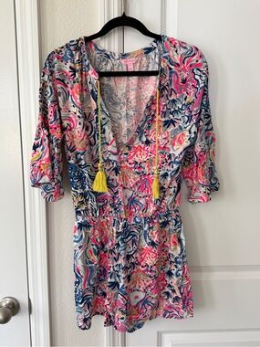 Lilly Pulitzer - Romper Multicolor Floral — Pink, Blue & Yellow